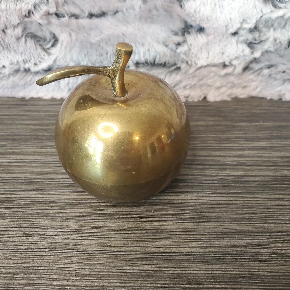 Brass Natural Patina Apple Bell Teacher Gift Present‎ Desk Decoration NICE RING